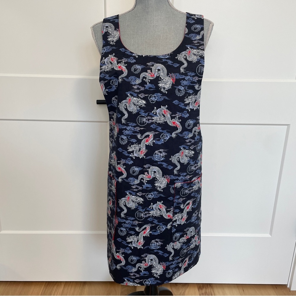 Dragon Print Cross Back Apron